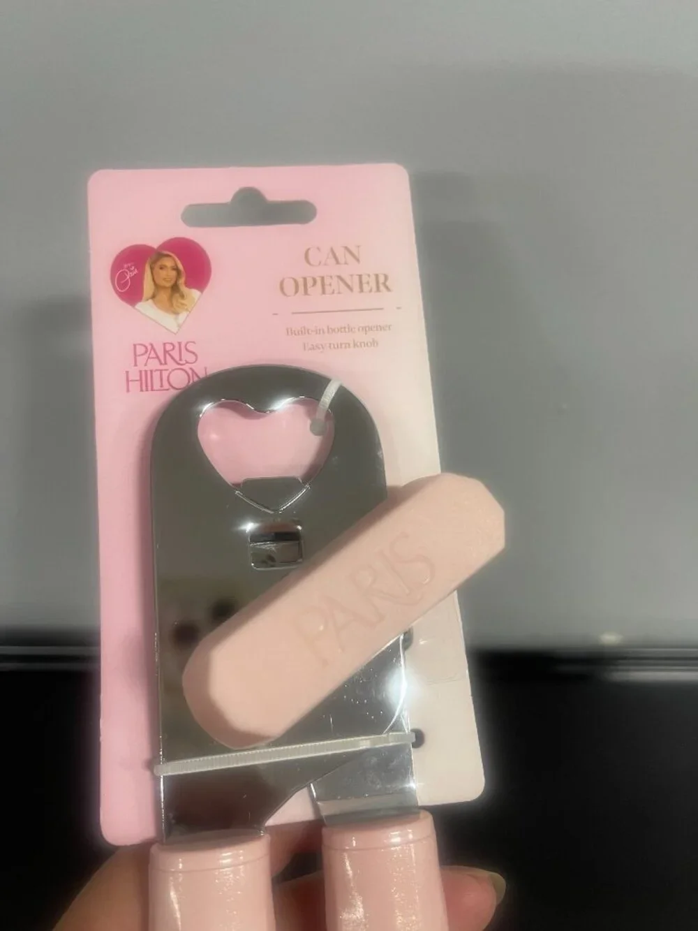 Paris Hilton Pink Can Opener Built-In Bottle Opener New